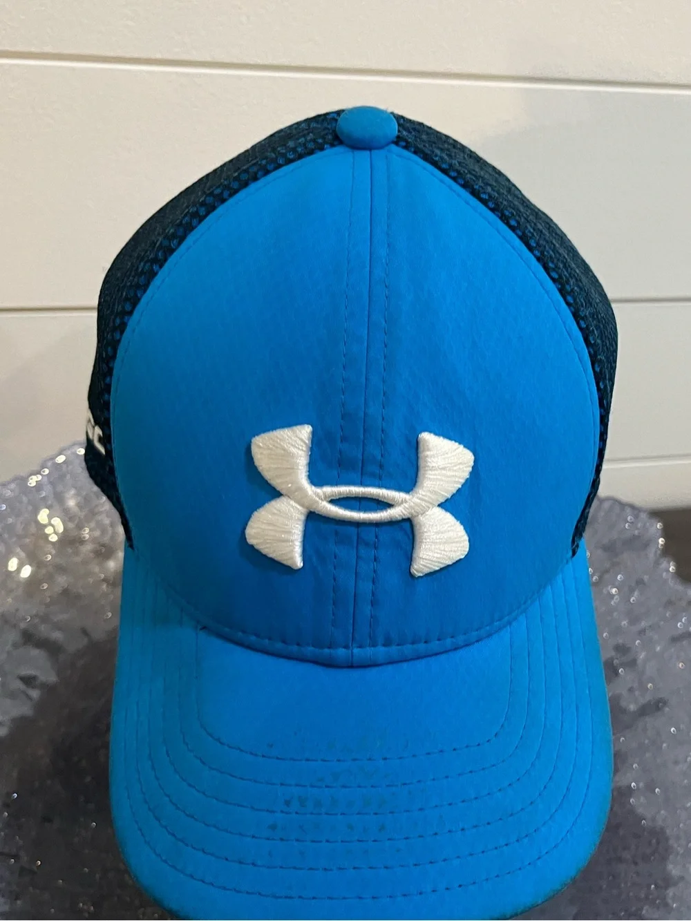Under Armour Bright Blue and Black Kids' Mesh Back Cap with White Logo